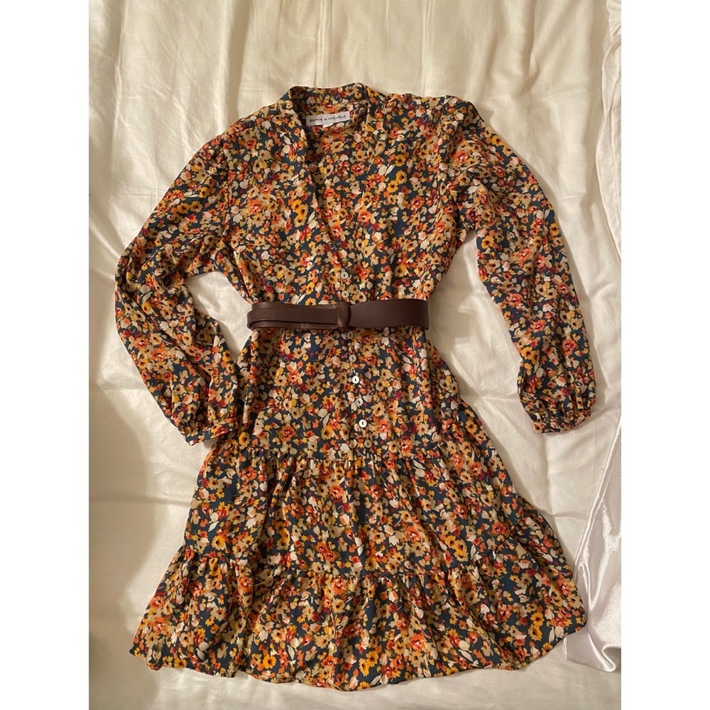 Emma and Michele floral ruffle hem dress S